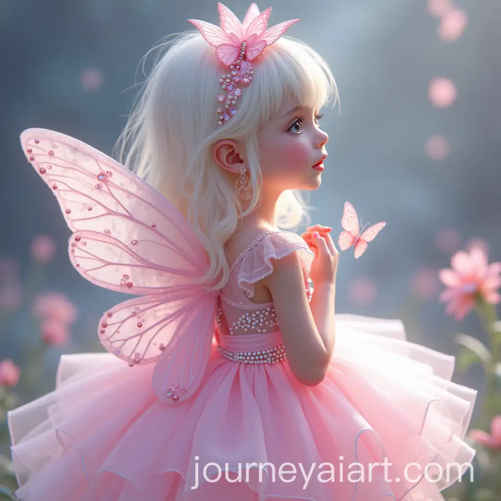 Hispanic-Girl-in-Sheer-Pink-Butterfly-Dress-with-Crystal-Beads-and-Platinum-Blonde-Hair