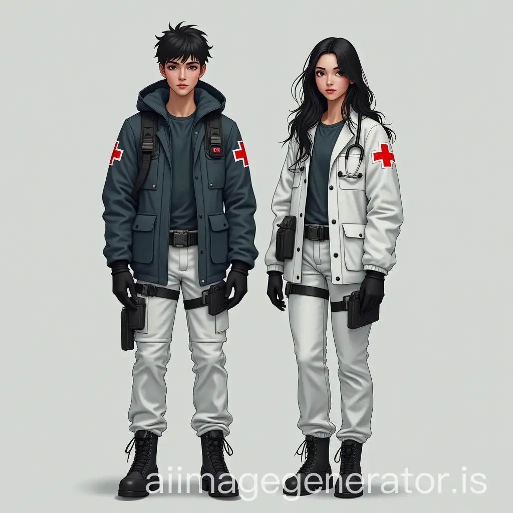 Young-Doctor-and-Latina-Girl-in-Tactical-Medical-Gear