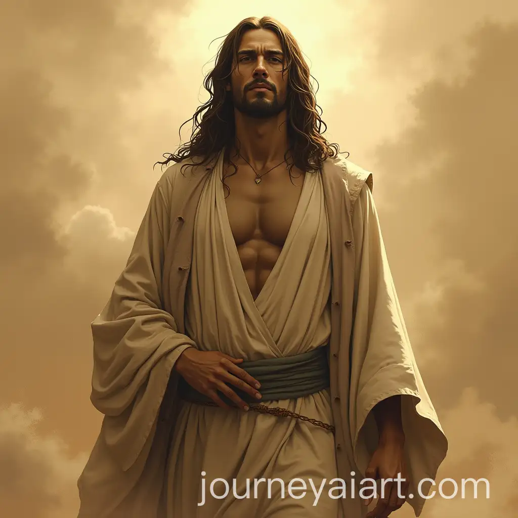 Jesus-as-a-One-Piece-Character-in-Sepia-Toned-Dusty-Background