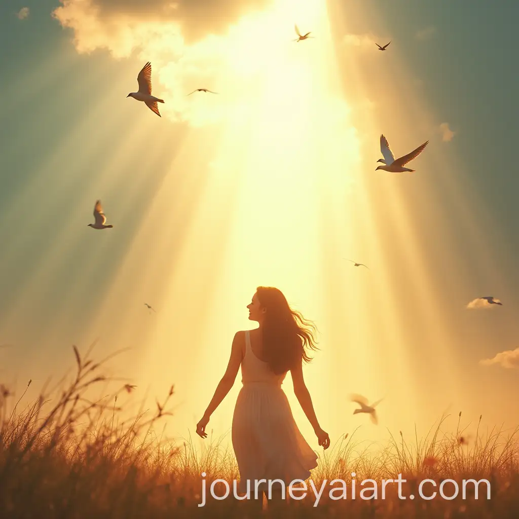 Serene-Birthday-Celebration-with-Sunlight-and-Flying-Birds