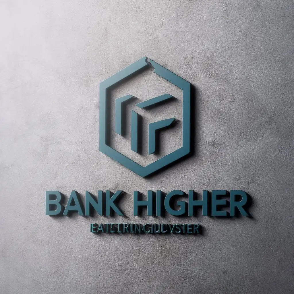 a vector logo design,with the text "bank higher", main symbol:glass style logo,complex,be used in Finance industry,clear background