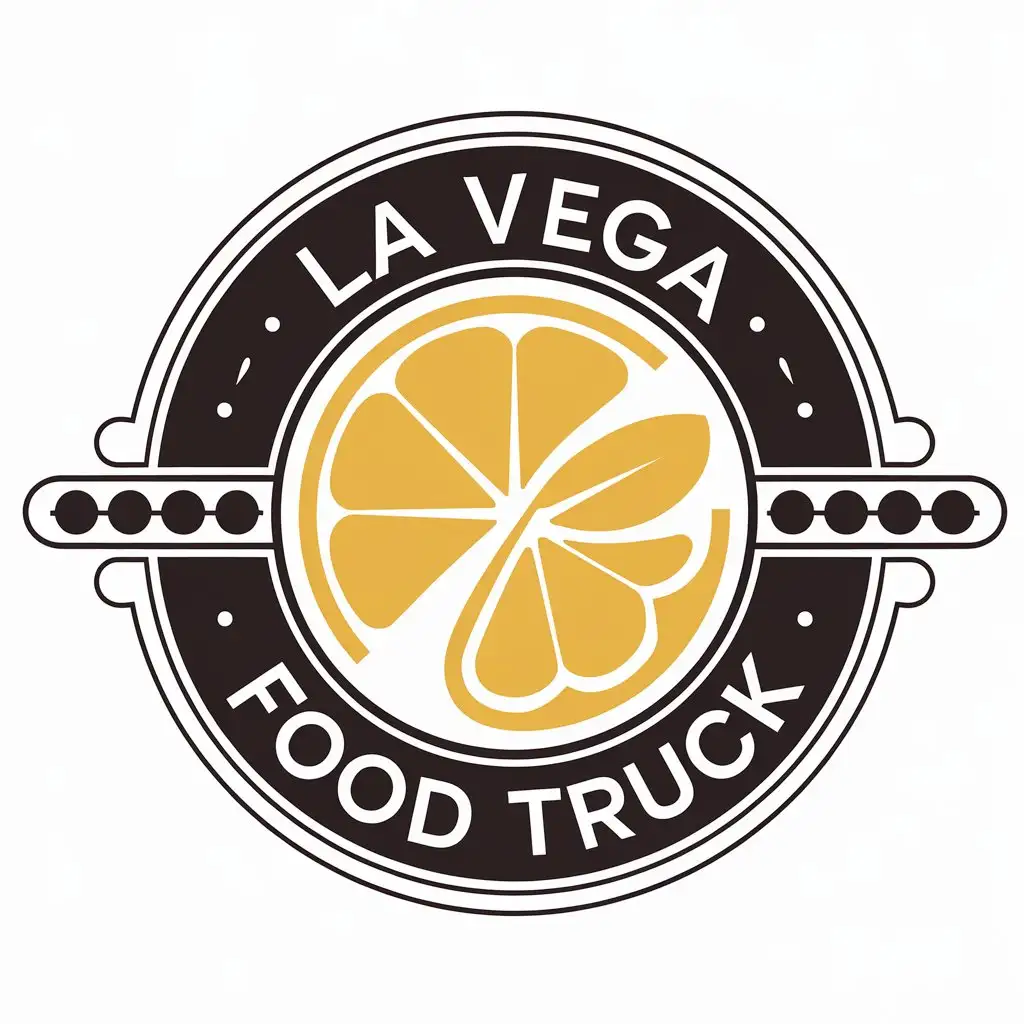 LOGO Design for La Vega Food Truck Vector with Hoja de Limn Symbol for Restaurant Industry