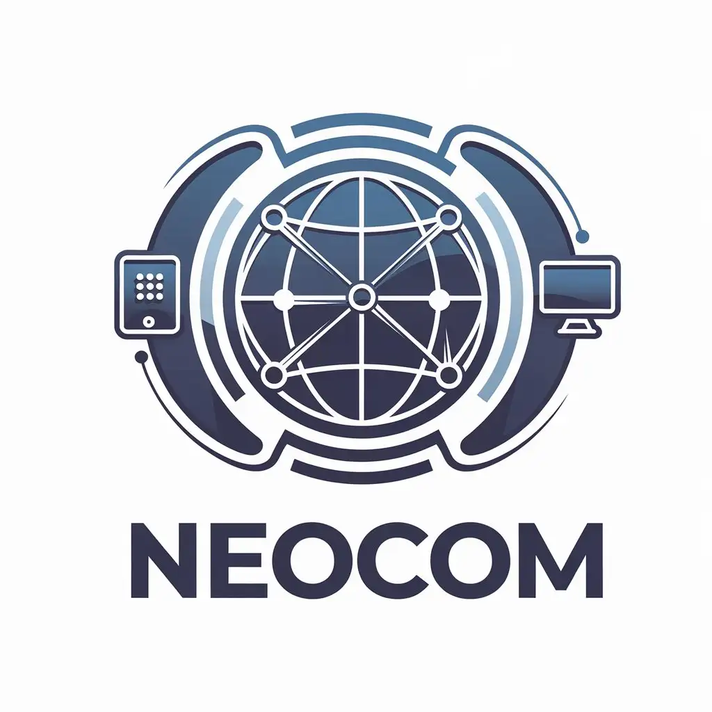 LOGO Design for Neocom Vector Design Featuring Globus and Internet Themes