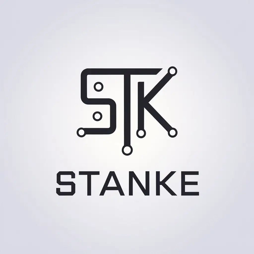 LOGO Design for StanKe Minimalistic Stk Symbol for Technology Industry with Clear Background