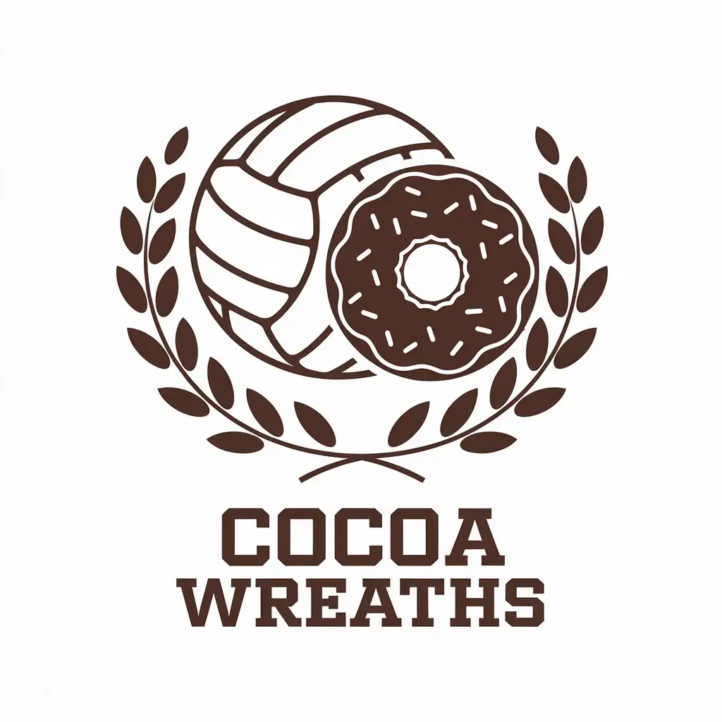 LOGO Design for Cocoa Wreaths Volleyball and Chocolate Pastry Doughnut Theme with Minimalist Style