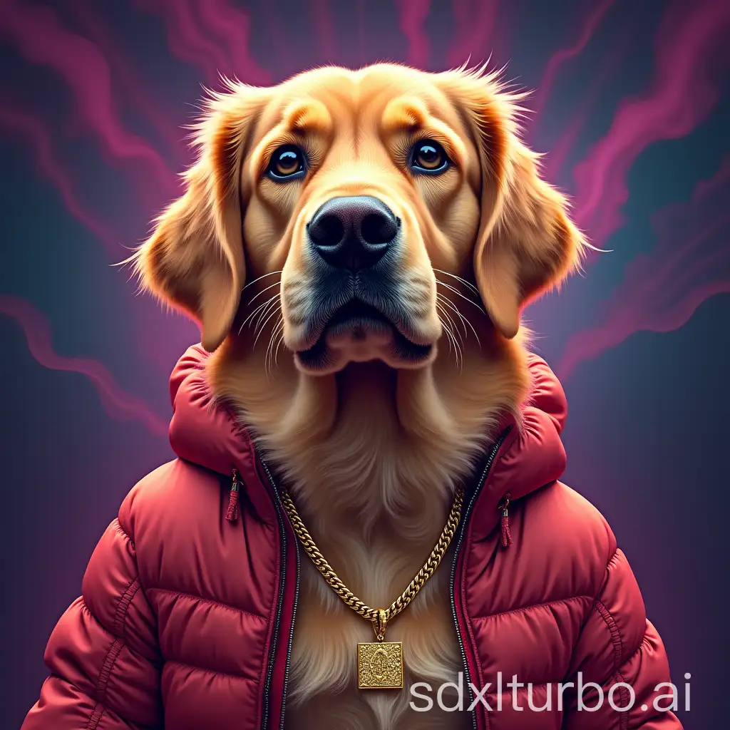 Hip-Hop-Style-Golden-Retriever-Dog-with-Trippy-Background