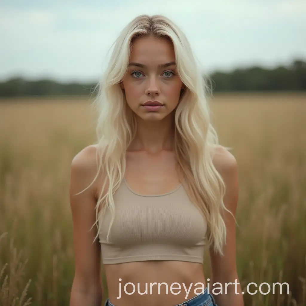 Young-Woman-with-Platinum-Blonde-Hair-in-Field-Portrait