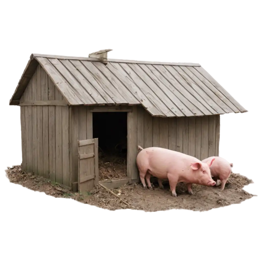 Pigsty-PNG-Image-HighQuality-Transparent-PNG-for-Rustic-and-Farmhouse-Design