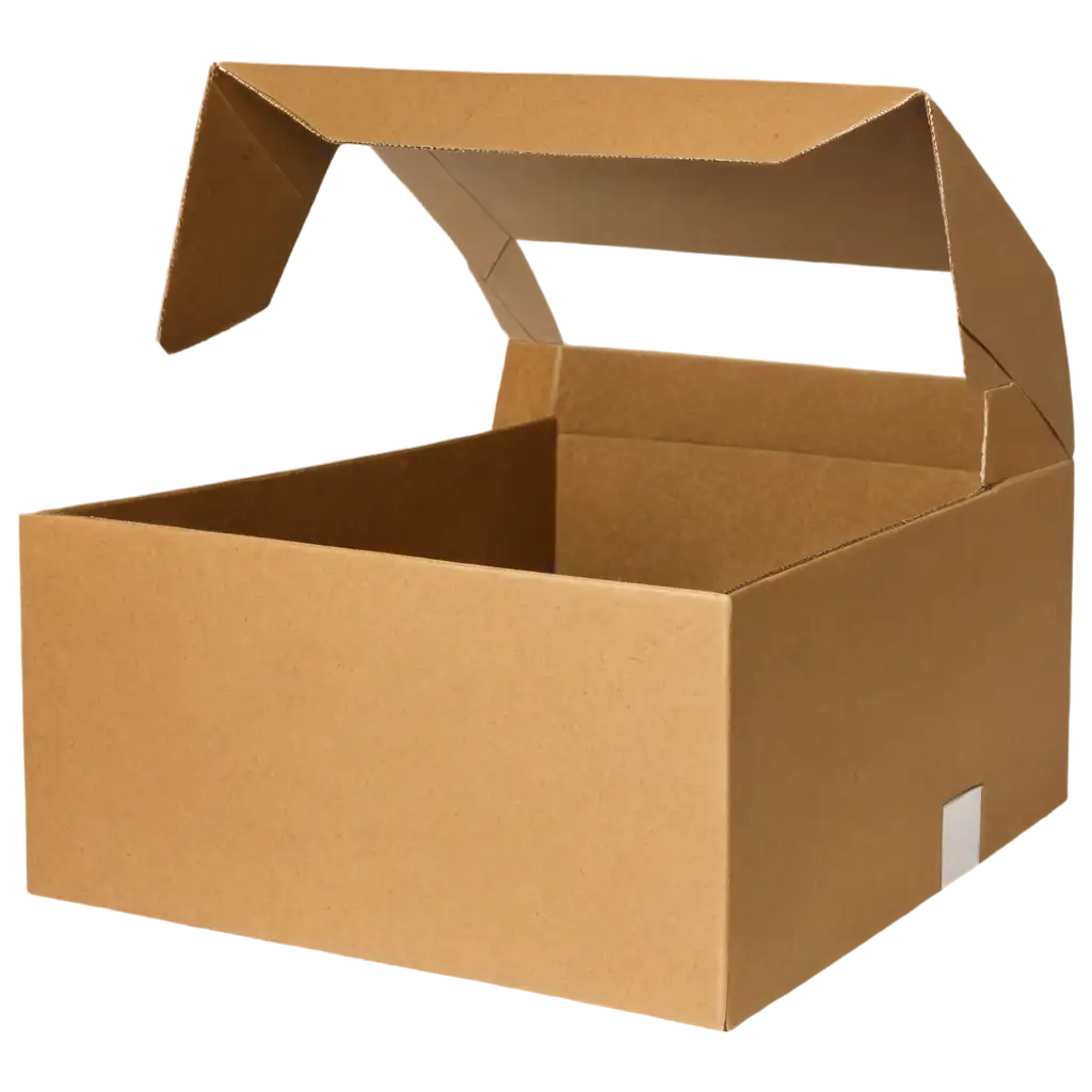 High-Quality-PNG-Image-of-an-Open-Square-Cardboard-Box-for-Versatile-Applications