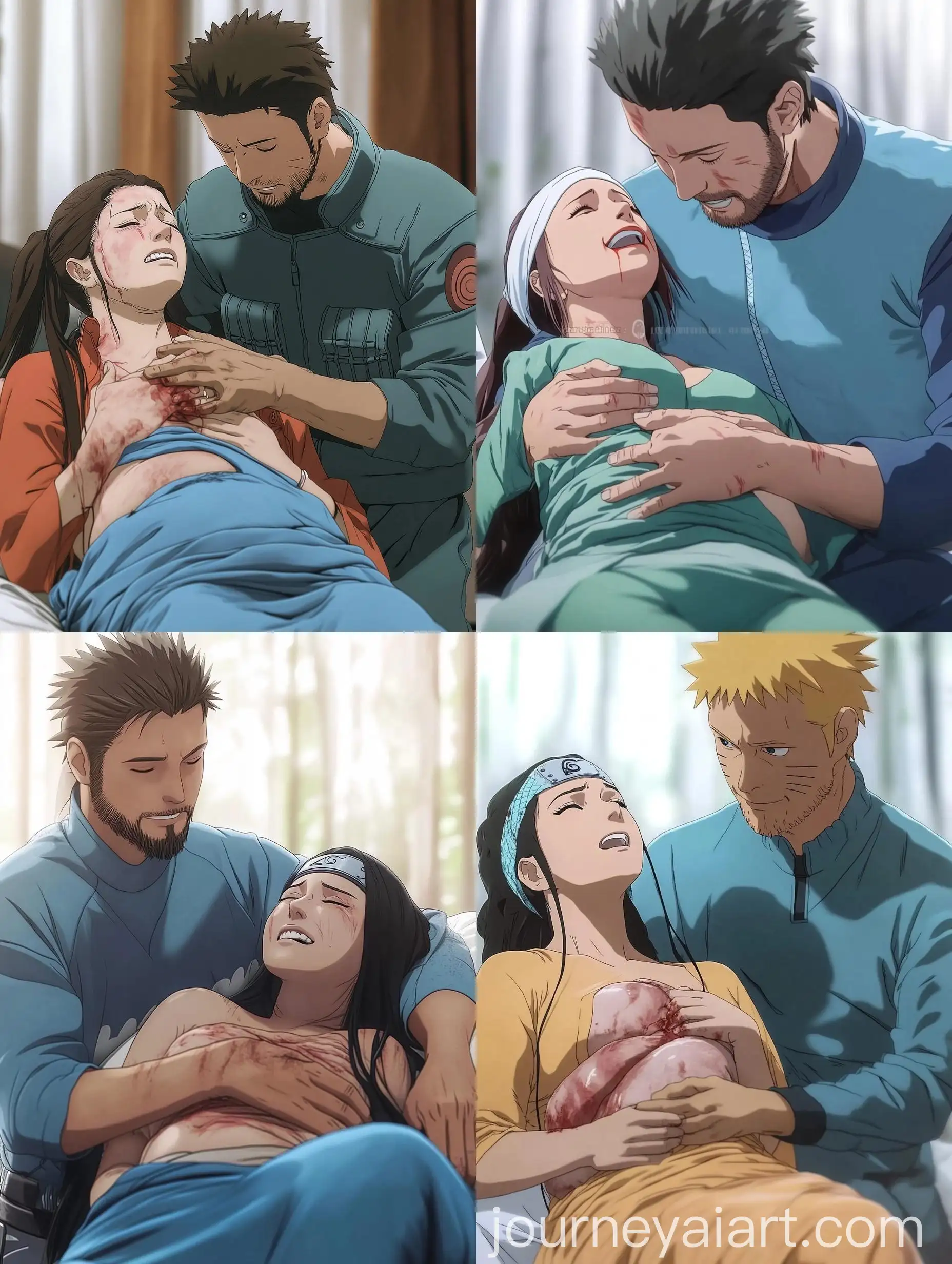 Expectant-Mother-Supported-by-Husband-During-Labor