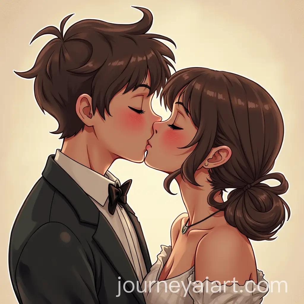 Couple-Sharing-a-Passionate-Kiss-in-a-Romantic-Setting