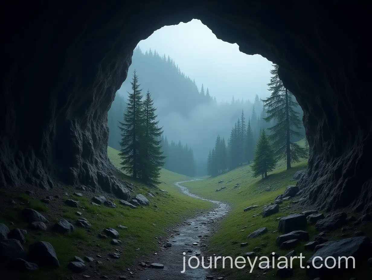 Cozy-Small-Mountain-Dale-Exit-View-with-Coniferous-Trees