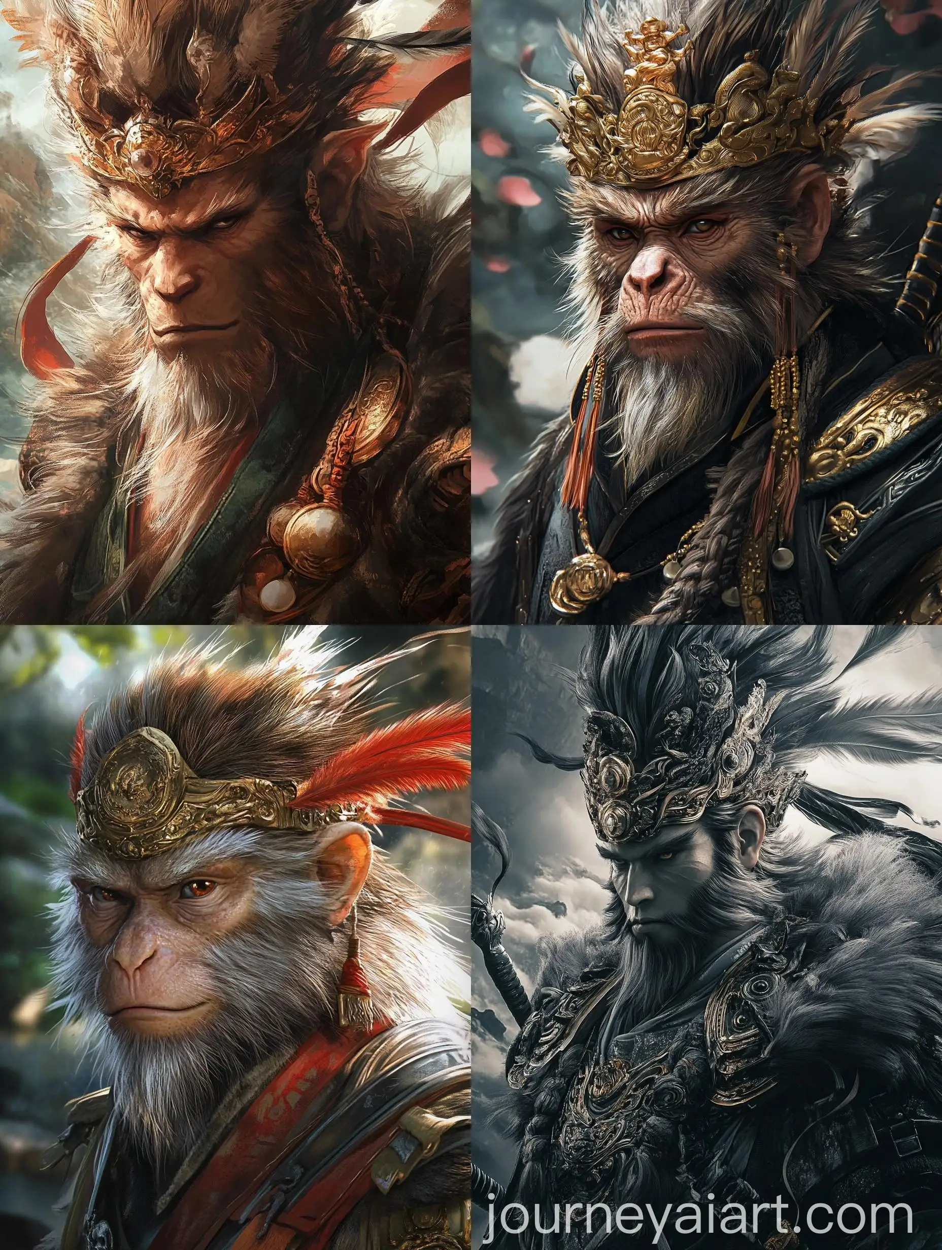 Anime-Style-Sun-Wukong-with-Long-Feathers-Crown