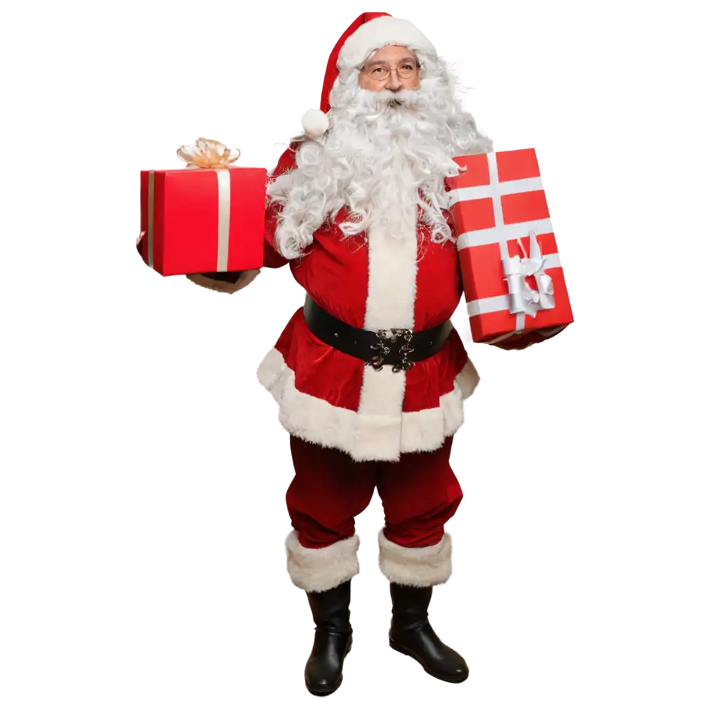 Father-Christmas-Holding-a-Present-HighQuality-PNG-for-Festive-Designs