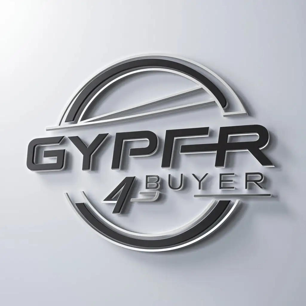 a logo design,with the text "GYPER 4 BUYER", main symbol:Logotype inside a circle,Minimalistic,be used in Internet industry,clear background