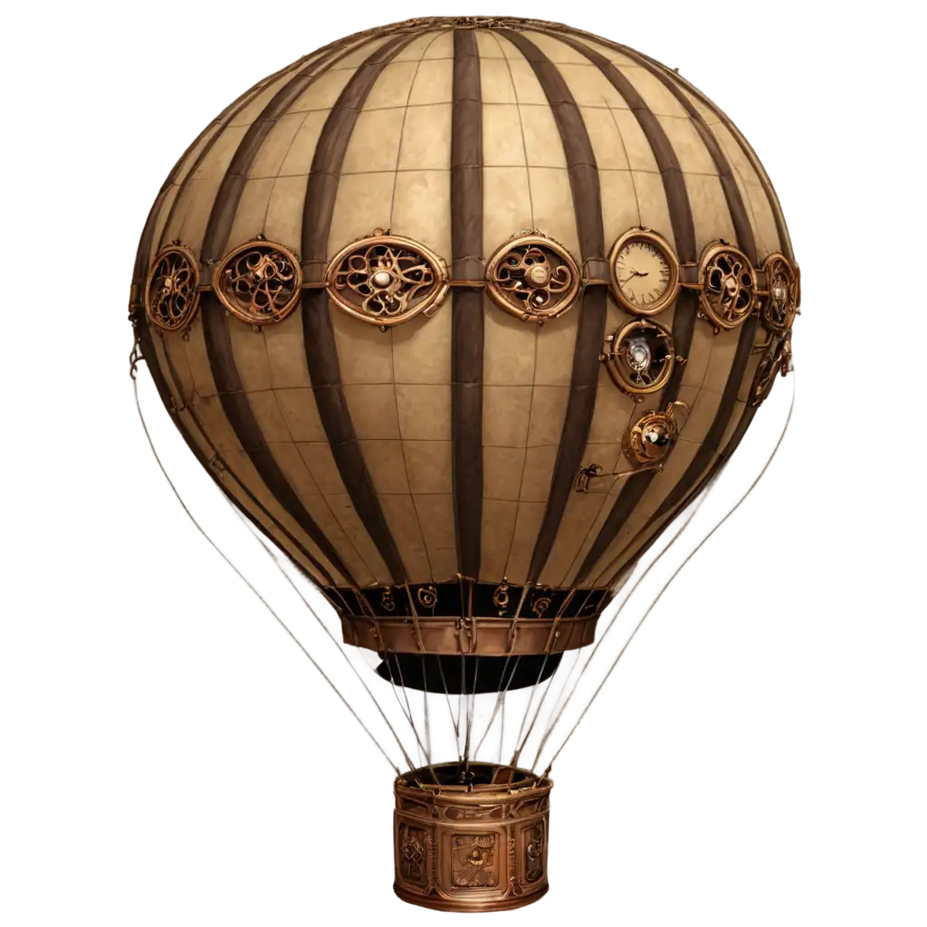 Steampunk-Hot-Air-Balloon-PNG-Elevate-Your-Projects-with-Stunning-Clarity