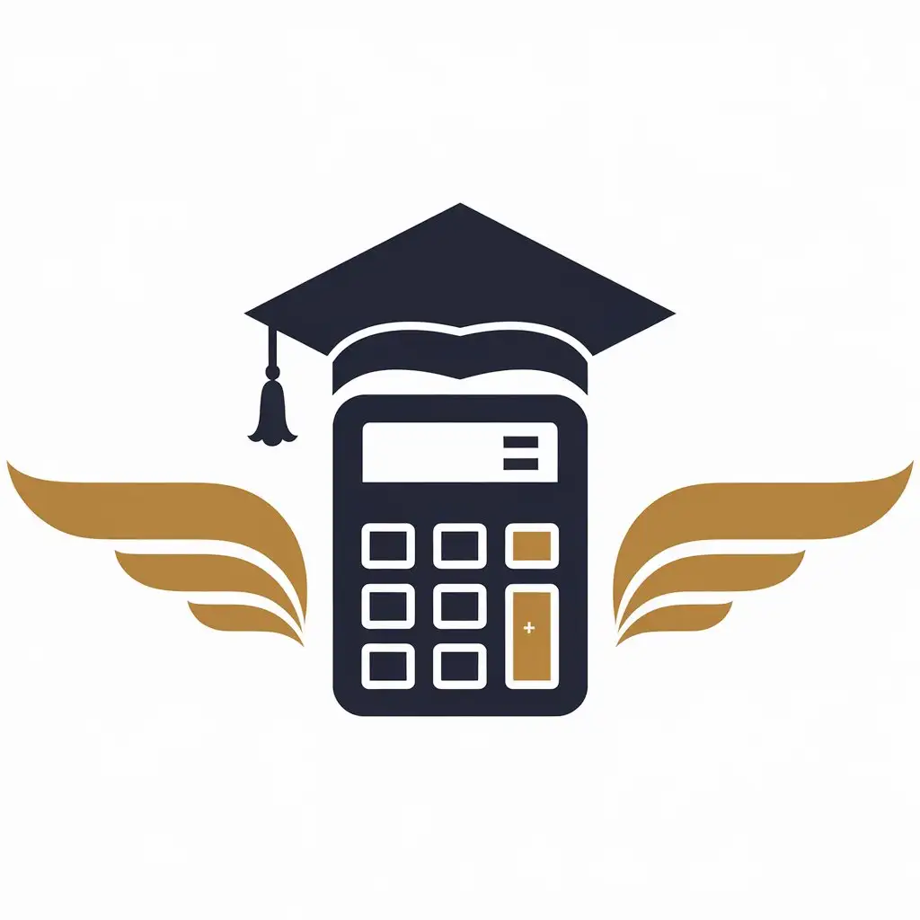 Logo-Design-Featuring-Calculator-University-Hat-and-Wings-Symbolizing-Accounting-and-Student-Success