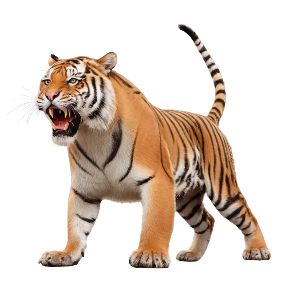 Realistic-Roaring-Tiger-PNG-with-Detailed-Fur-Transparent-Background-Image-for-Design-Marketing