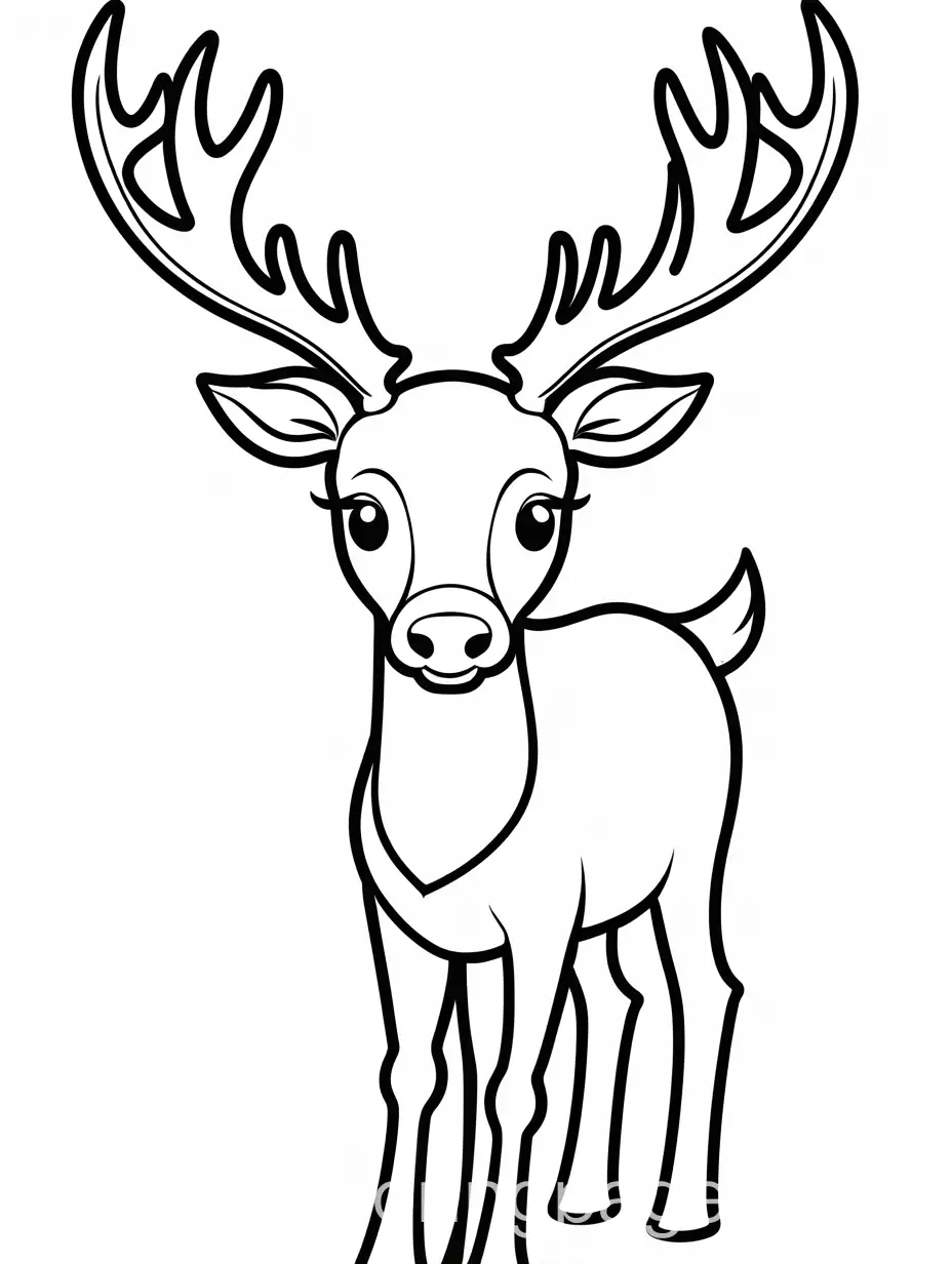 Simplicity-of-Reindeer-Coloring-Page-for-Kids