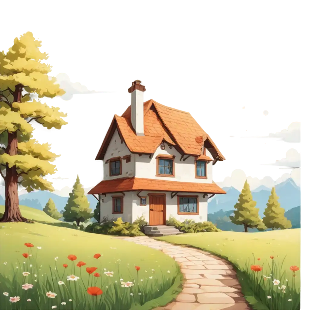 Fairy-Tale-Style-PNG-Image-of-a-Rolling-BunPNG-Image-Prompt-Analysis-with-Wooden-Hut-and-Forest-Background