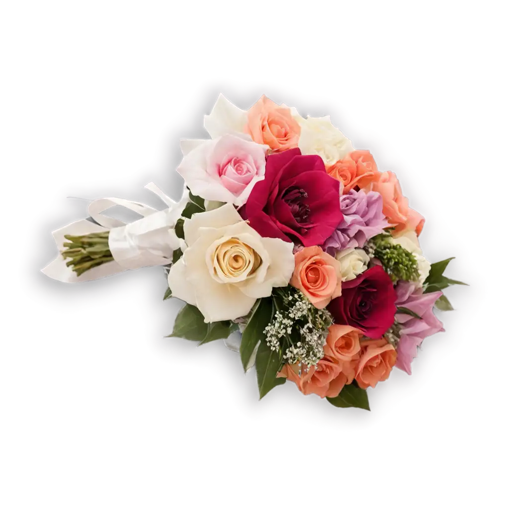 Exquisite-PNG-Image-of-Beautiful-Colored-Flowers-in-Brides-Bouquet