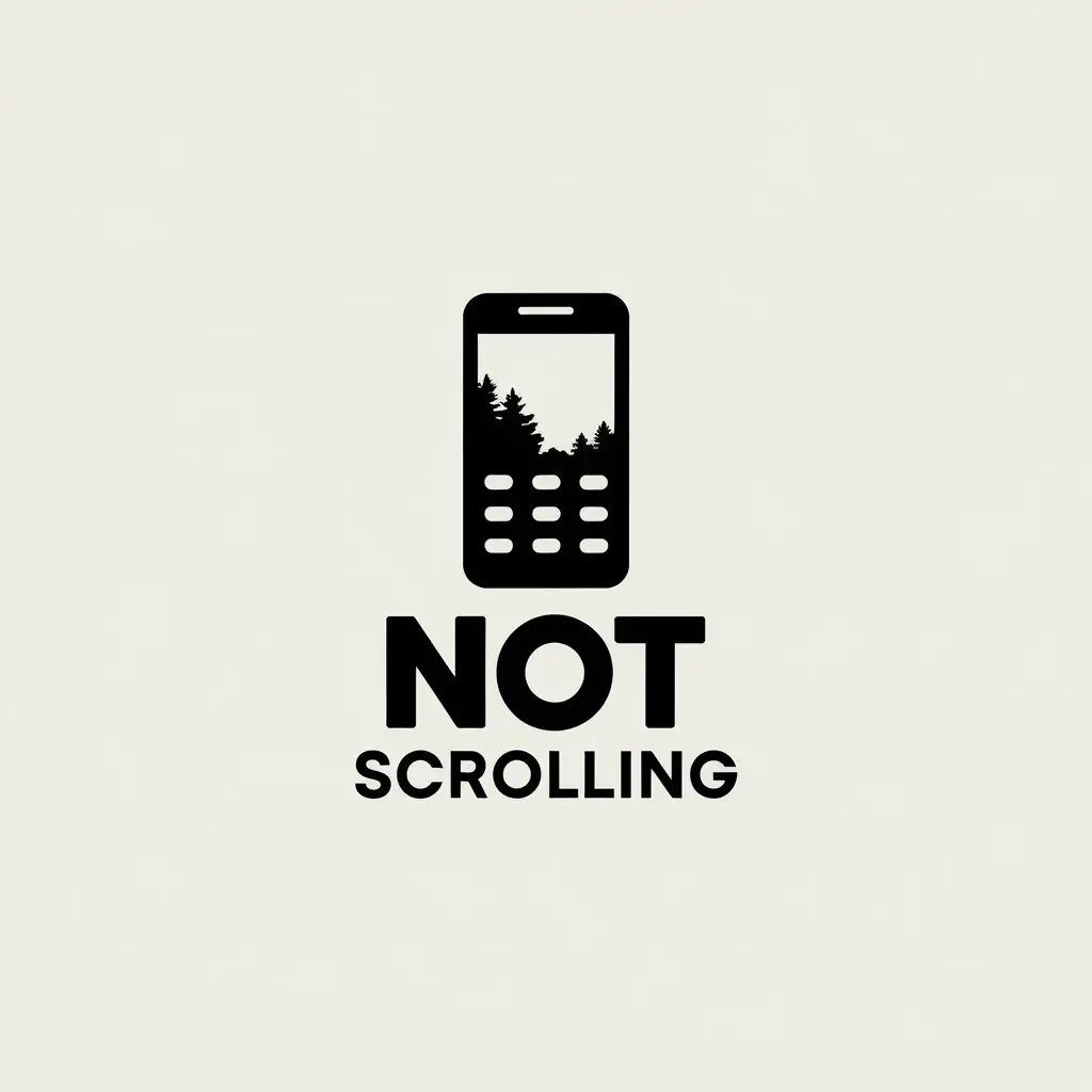 LOGO Design for Not Scrolling Old Phone Nature Minimalist Vector with Clear Background