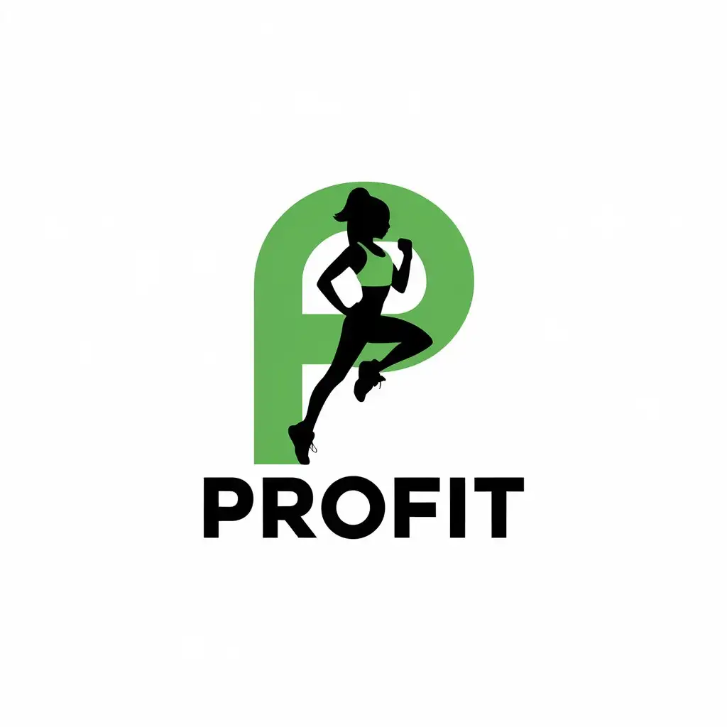 a vector logo design,with the text "ProFit", main symbol:silhouette of a girl sport fitness,Moderate,be used in Fitness industry,clear background