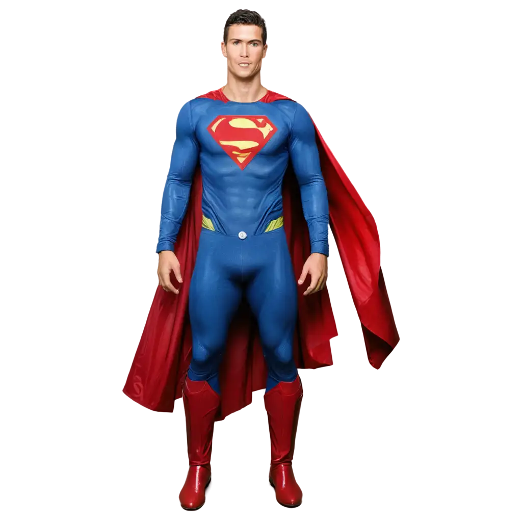 cristiano Ronaldo wearing superman outfit