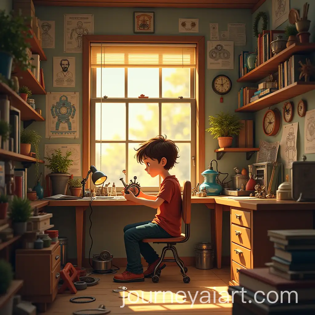 Young-Boys-Creative-Bedroom-with-Inventions-and-Gadgets