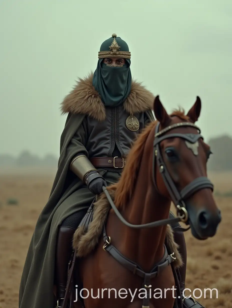 Masked-Arab-Knight-Riding-Arabian-Horse-in-Cinematic-Muted-Colors