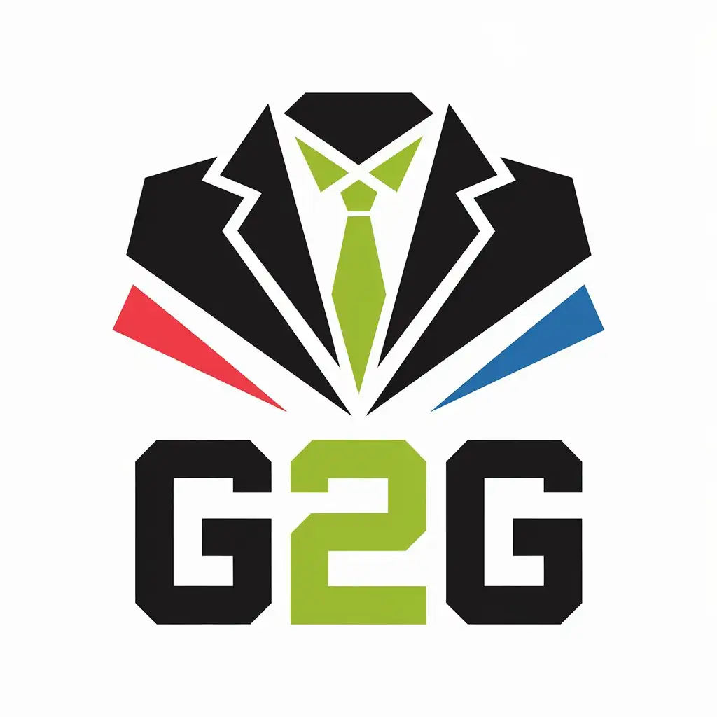 LOGO Design for G2G Minimalist Male Clothing Icon with Bright Green Yellow Black Red and Blue