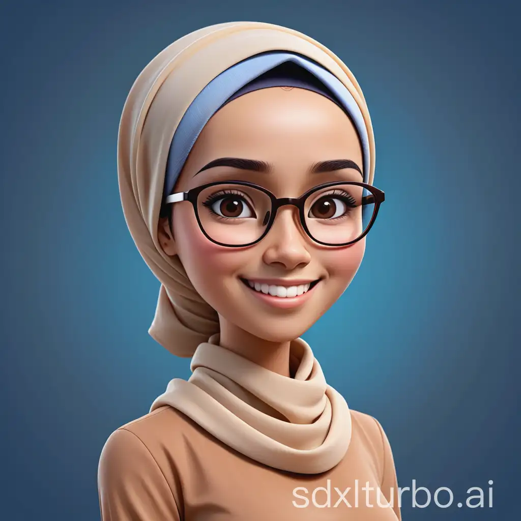 Realistic-Cartoon-Style-3D-Character-Indonesian-Woman-in-Cream-Hijab