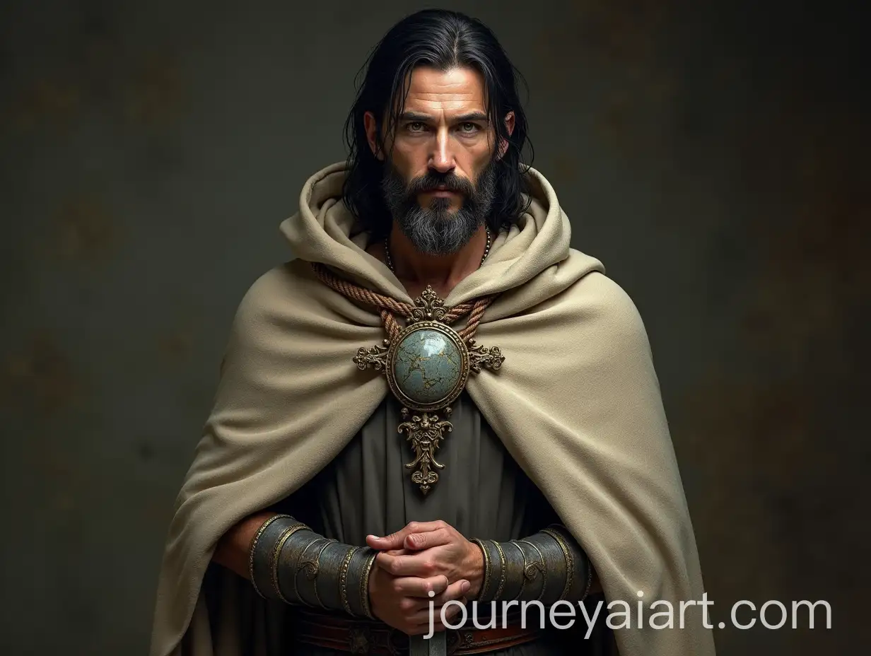 MiddleAged-Warrior-in-Dark-Fantasy-Cloak-with-Sword-and-Greaves