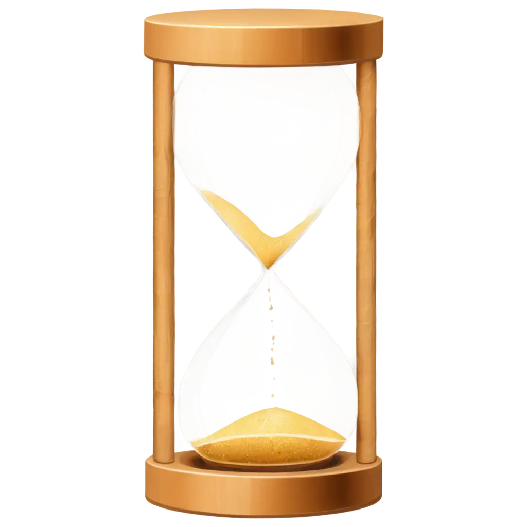 a transparent sand hourglass on transparent background