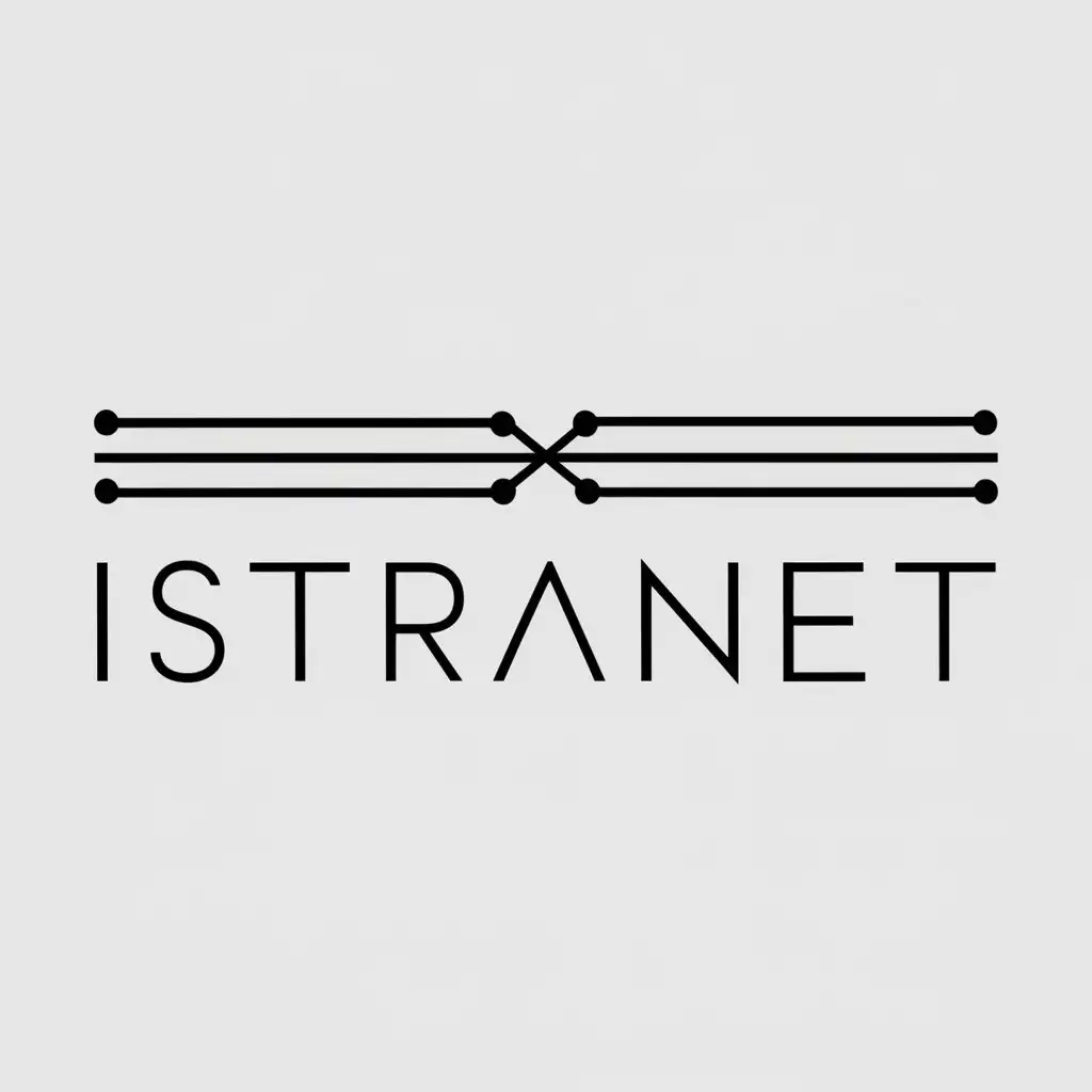 a logo design,with the text "Istranet", main symbol:Lines,Minimalistic,be used in Internet industry,clear background