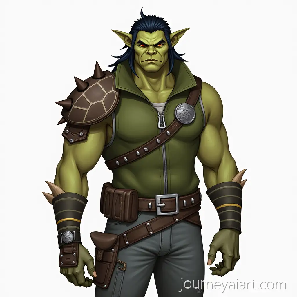 Teenage-Orc-in-Modern-Fashion-UrbanTeenage-orc-in-modern-attire-Style-with-a-Fantasy-Twist