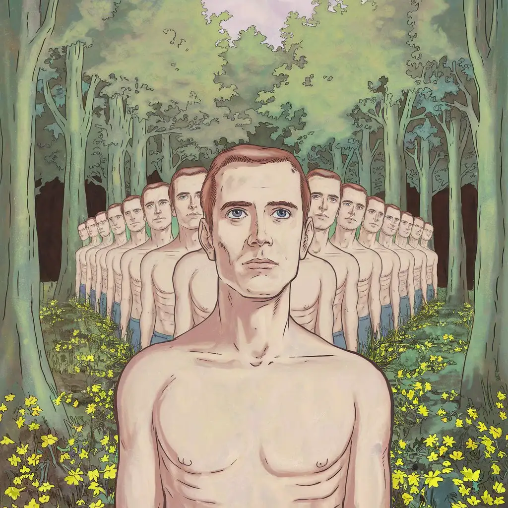 Oleg, who's with Oleg? Oleg's friend Oleg asked. Oleg Olegam: - Here, meet Oleg, Oleg, Oleg, Oleg. A clear, detailed illustration, incredibly complex. Surreal. Subtle contours, rich colors