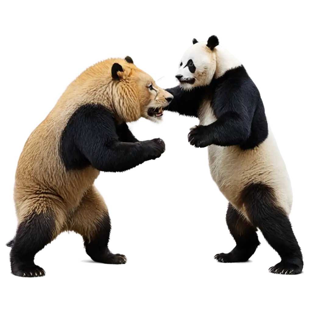 Dynamic-PNG-Image-of-a-Panda-Fighting-a-Lion-Capturing-the-Battle-of-Natures-Icons