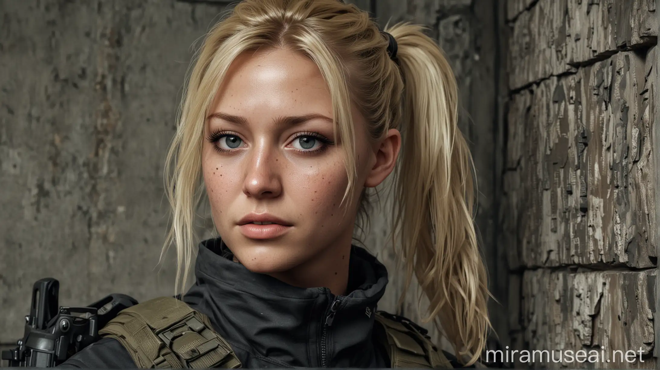 Female Trader in Tactical Gear at Armory Escape from Tarkov