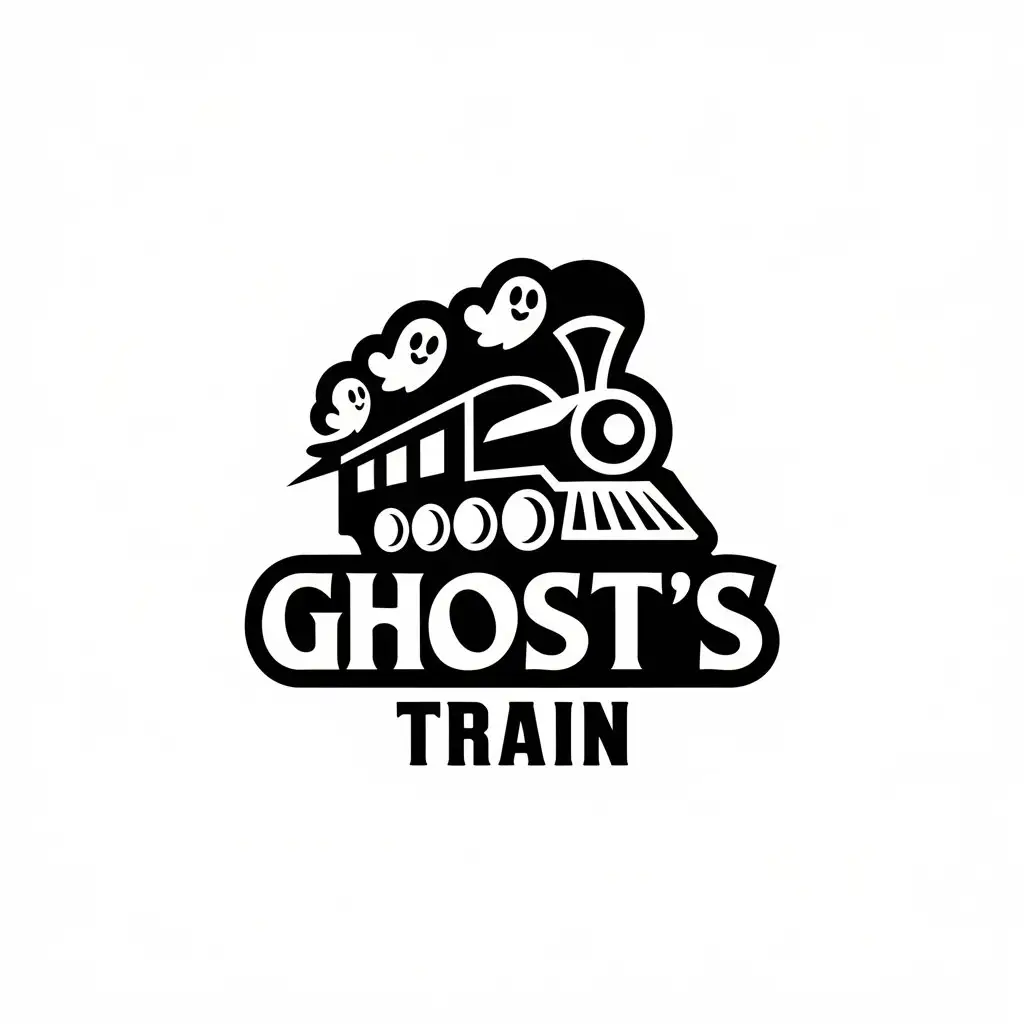 LOGO Design for Ghosts Train Vector Design with Train Symbol for Entertainment Industry