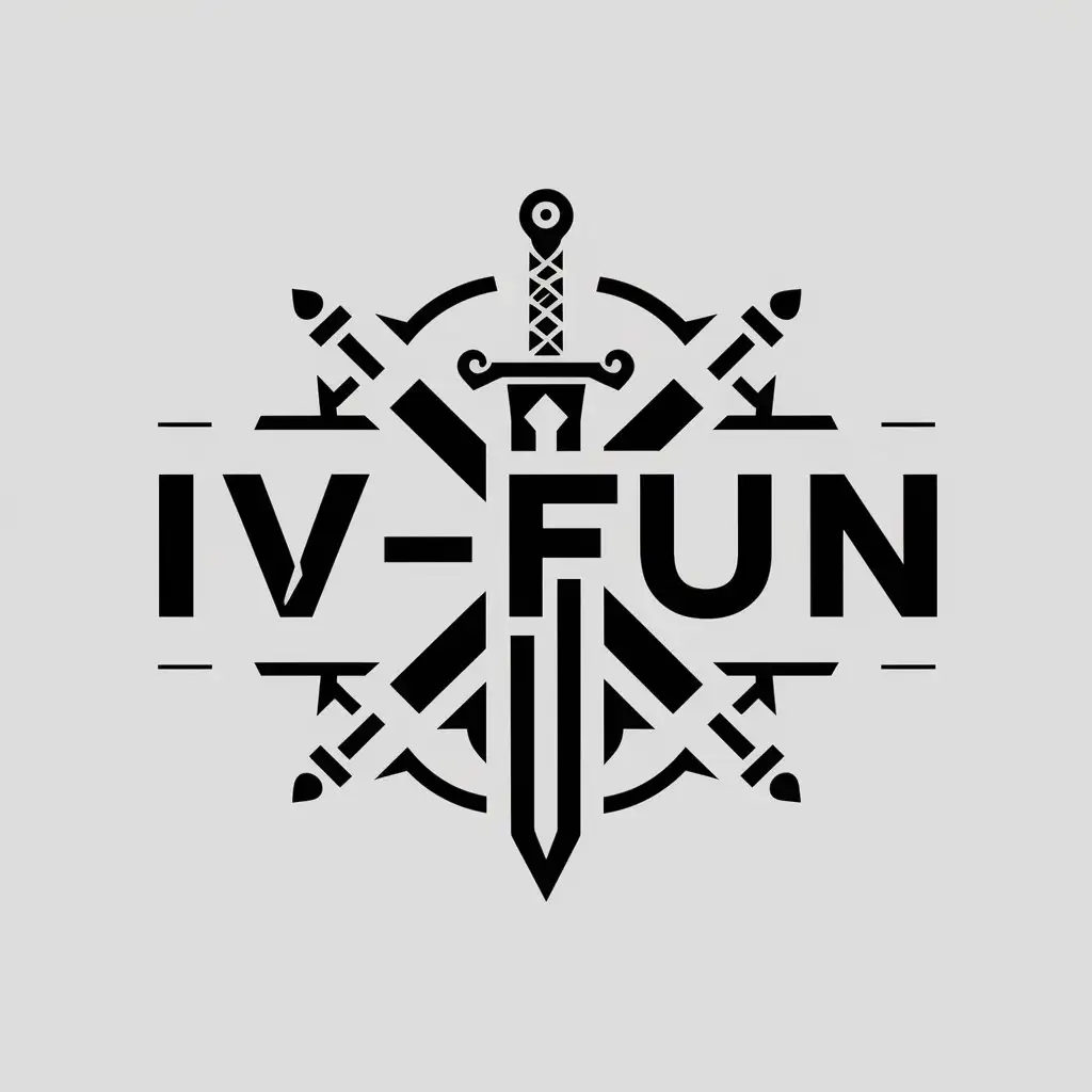 LOGO-Design-for-IvFUN-Elegant-Sword-Catana-Theme-with-Clear-Background