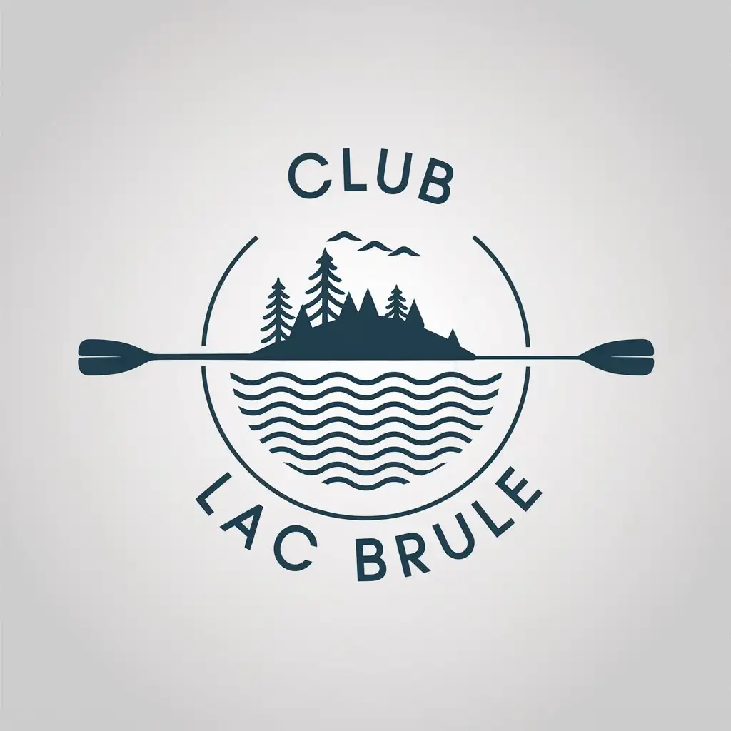 LOGO Design for Club Lac Brule Island Lake and Paddles with Minimalistic Style for Home Family Industry