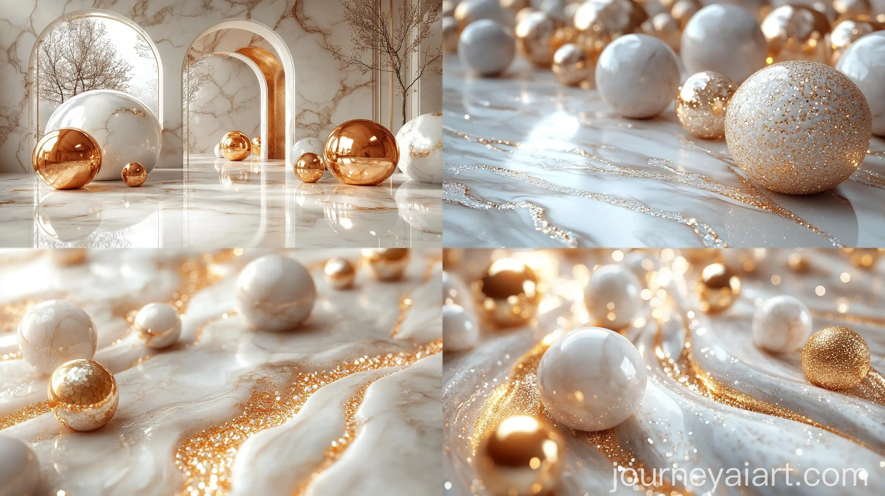Luxurious-White-Marble-Surface-with-Gold-Stripes-and-Precious-Stones