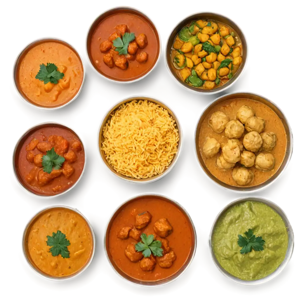 High-Quality-Top-View-of-Indian-Veg-Dishes-PNG-Stunning-Clarity-and-Visual-Appeal