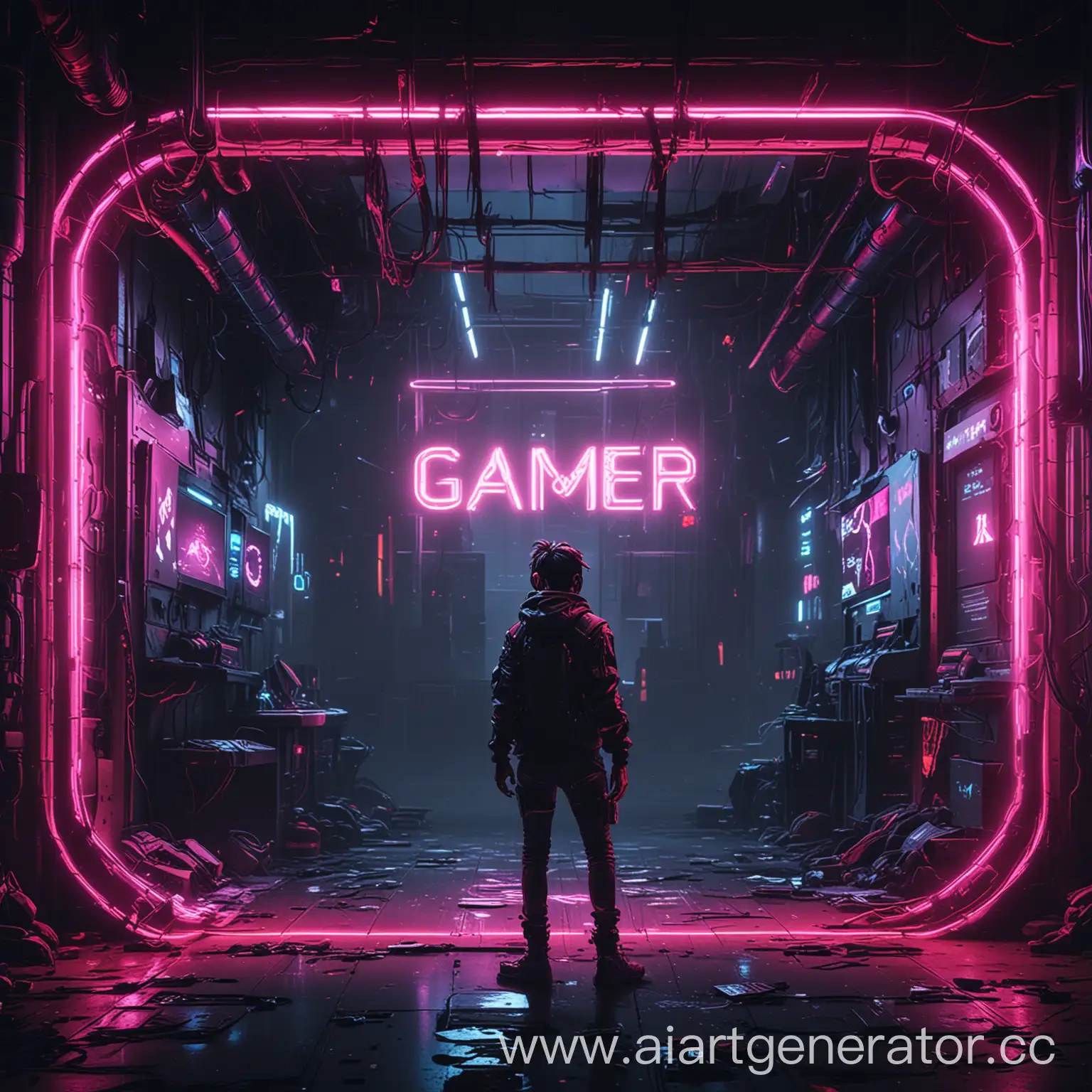 Abstract-Cyberpunk-Gamer-in-Neon-Future-4K-Digital-Art