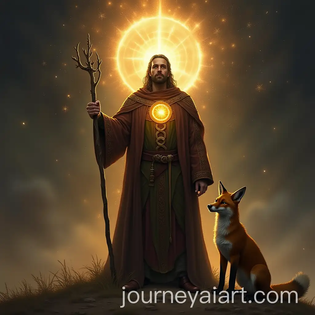 Medieval-Man-with-Auric-Field-and-Fox