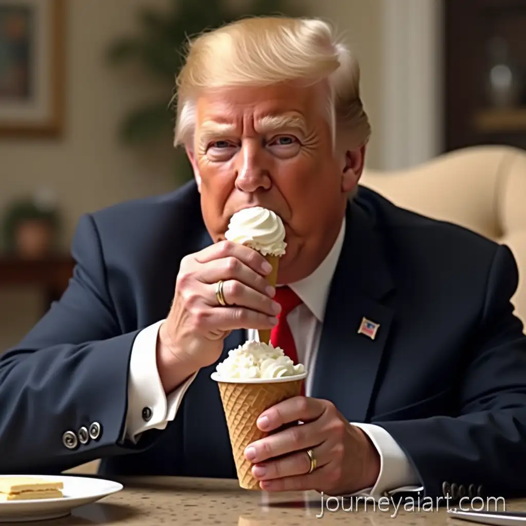 Donald-Trump-Enjoying-IceAI-Image-Prompt-Expansion-Cream-in-Casual-Setting