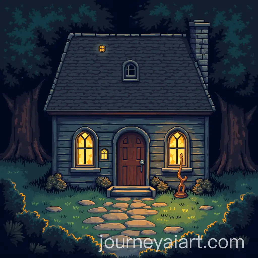 House-of-Smith-in-the-Town-Pixel-Art-16bit-Style-TopDown-View