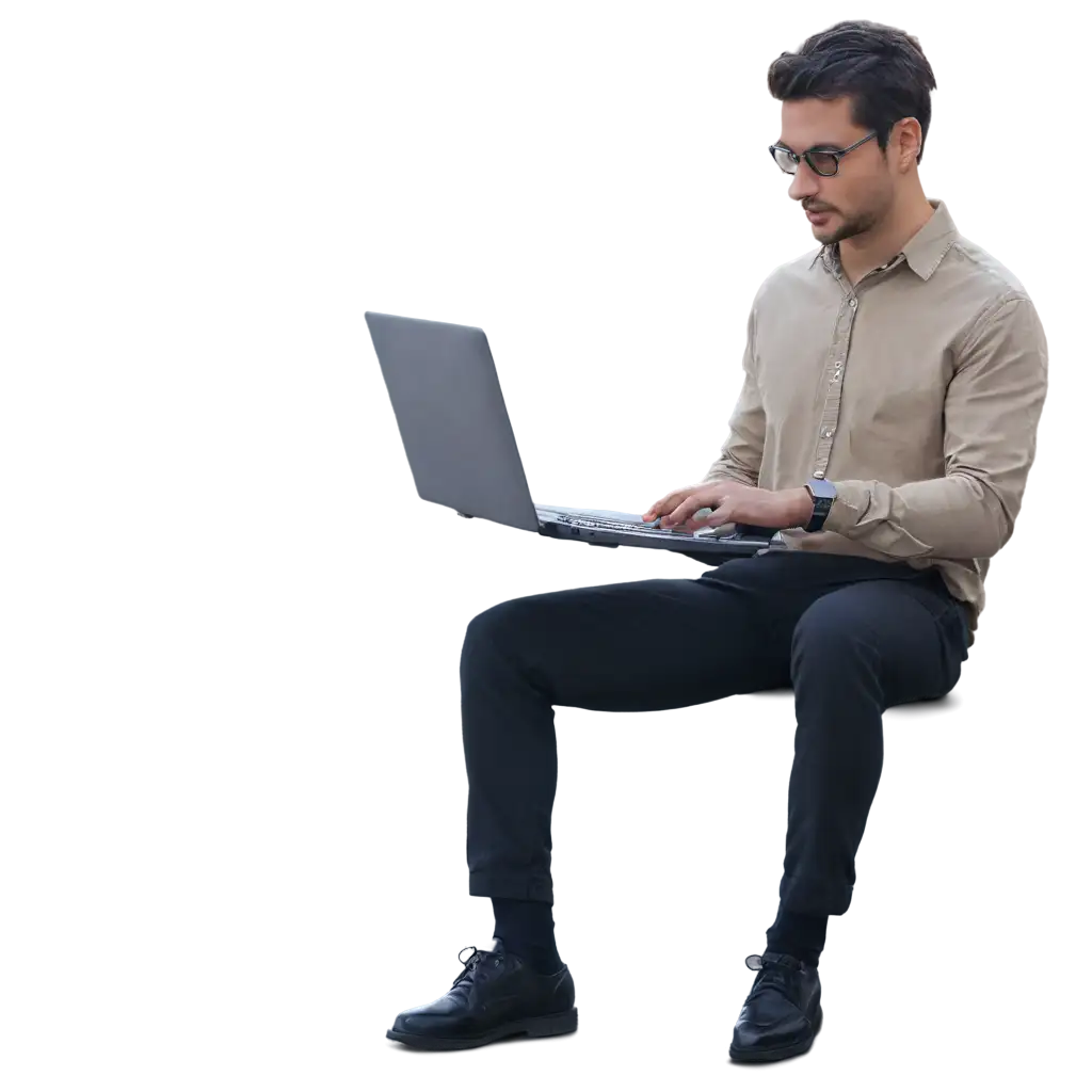 Professional-Man-Typing-on-Computer-HighQuality-PNG-Image-for-Enhanced-Online-Presence