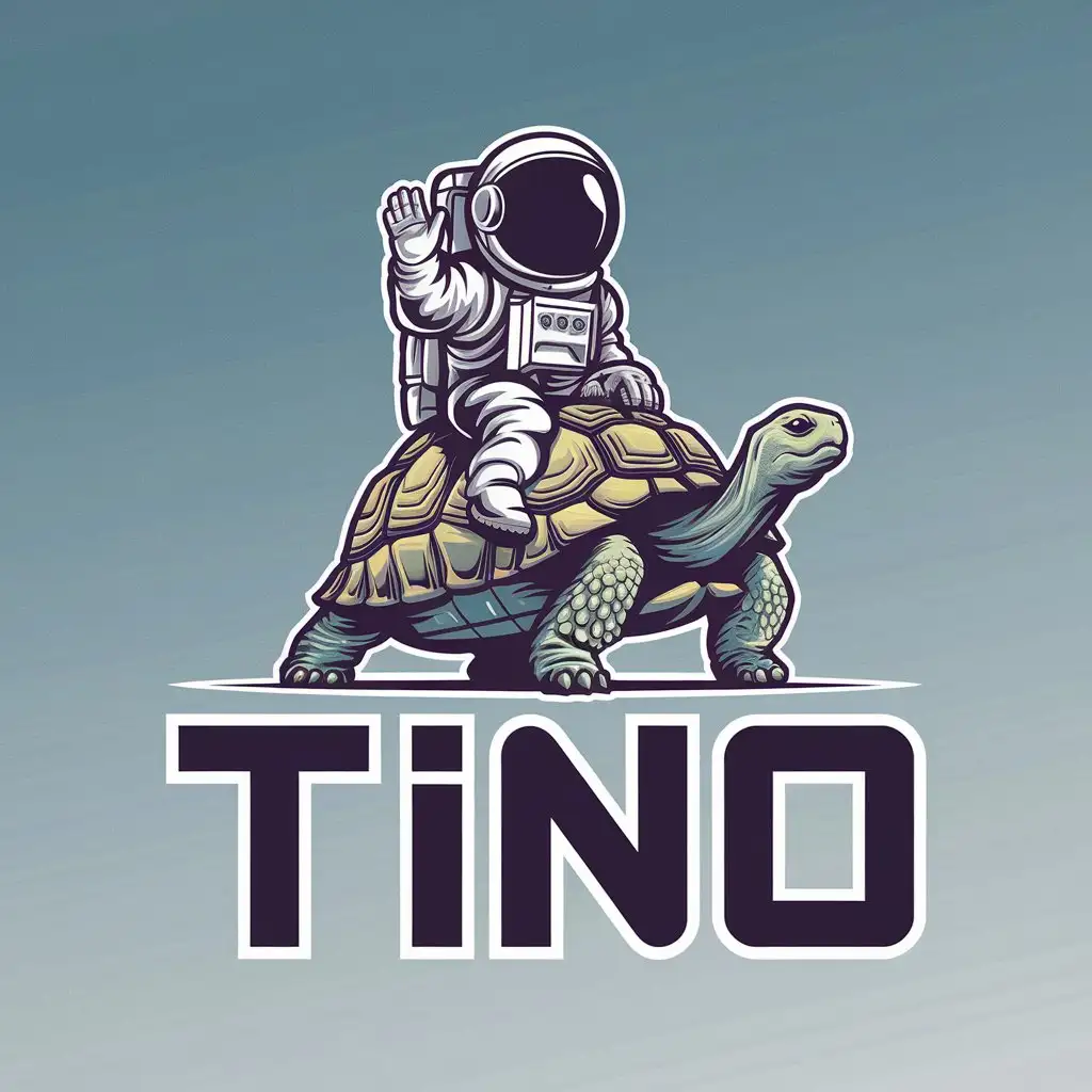 LOGO-Design-for-Tino-Astronaut-Riding-Sulcata-Tortoise-in-Moderate-Style